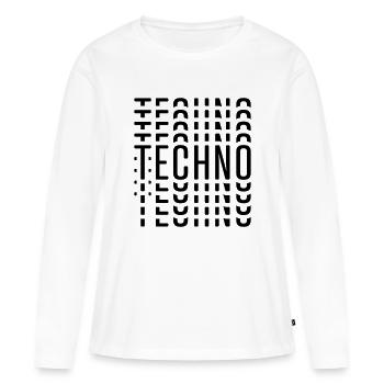 TECHNO TECHNO TECHNO - Frauen Premium Bio Langarmshirt - Weiß - Vorne - Julia (174cm)