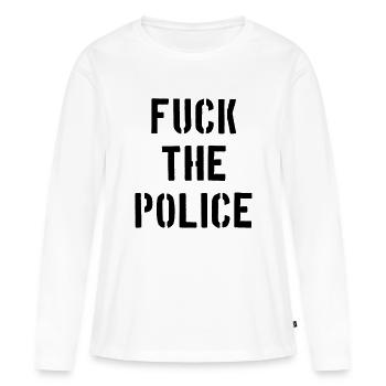 fuck the police flic - T-shirt manches longues Premium bio Femme - blanc - Devant - Julia (174cm)