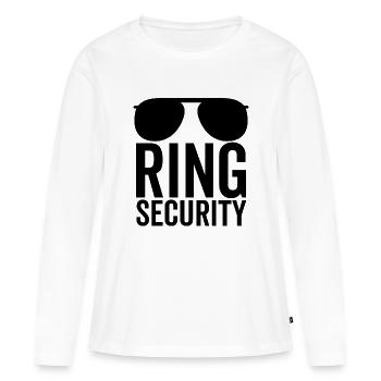 Sécurité de l’anneau - T-shirt manches longues Premium bio Femme - blanc - Devant - Julia (174cm)