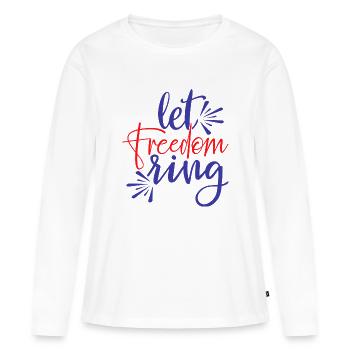 Freiheit - Frauen Premium Bio Langarmshirt - Weiß - Vorne - Julia (174cm)