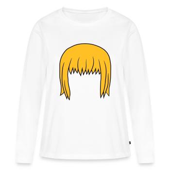 Anime Blonde Bob Coiffure Bob - T-shirt manches longues Premium bio Femme - blanc - Devant - Julia (174cm)