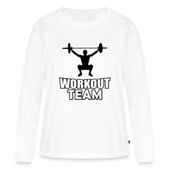 Workout Team - Frauen Premium Bio Langarmshirt - Weiß - Vorne - Julia (174cm)