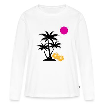 palme sunset - Frauen Premium Bio Langarmshirt - Weiß - Vorne - Julia (174cm)