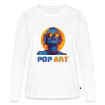 Pop Art - T-shirt manches longues Premium bio Femme - blanc - Devant - Julia (174cm)