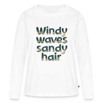 windy waves - Frauen Premium Bio Langarmshirt - Weiß - Vorne - Julia (174cm)