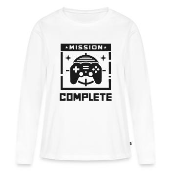 Mission accomplie - T-shirt manches longues Premium bio Femme - blanc - Devant - Julia (174cm)