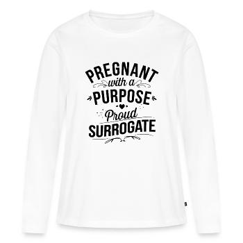 Proud of the role of surrogate mother - Women's Premium Organic Long Sleeve Shirt - white - Front - Julia (174cm)