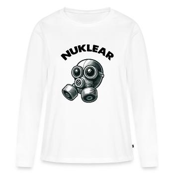 Gasmaske - Frauen Premium Bio Langarmshirt - Weiß - Vorne - Julia (174cm)