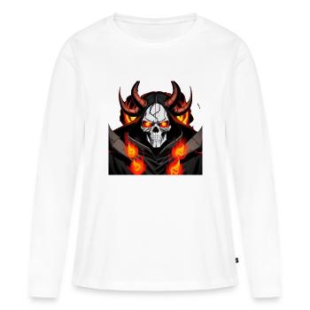 Le seigneur du crâne cornu | Cause de cet été - T-shirt manches longues Premium bio Femme - blanc - Devant - Julia (174cm)