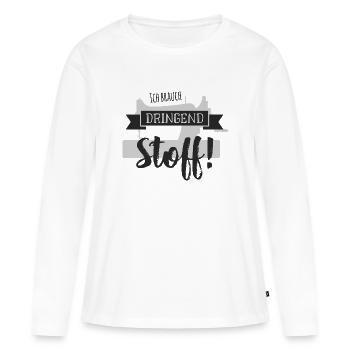 Nähen Nähmaschine Stoff - Frauen Premium Bio Langarmshirt - Weiß - Vorne - Julia (174cm)
