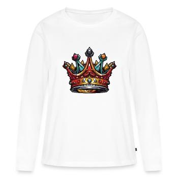 Majesté Couronne Roi - T-shirt manches longues Premium bio Femme - blanc - Devant - Julia (174cm)