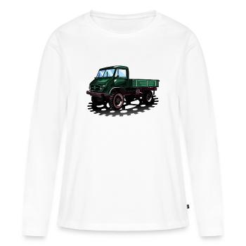 Unimog - Oldtimer - Offroad - Dispositif moteur universel - T-shirt manches longues Premium bio Femme - blanc - Devant - Julia (174cm)