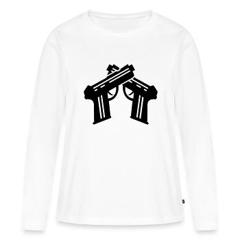 Pistol Symbol - Women's Premium Organic Long Sleeve Shirt - white - Front - Julia (174cm)