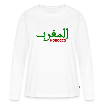 Maroc - T-shirt manches longues Premium bio Femme - blanc - Devant - Julia (174cm)