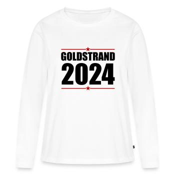 Sables d’or 2024 - T-shirt manches longues Premium bio Femme - blanc - Devant - Julia (174cm)