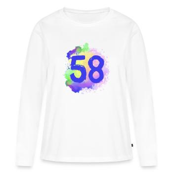 58 Nombre d’objets blob - T-shirt manches longues Premium bio Femme - blanc - Devant - Julia (174cm)