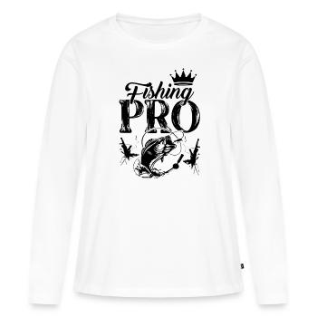 Pêche Pro - T-shirt manches longues Premium bio Femme - blanc - Devant - Julia (174cm)