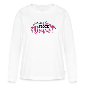 Flamingo Pink Flamingo Flamingo Geschenk - Frauen Premium Bio Langarmshirt - Weiß - Vorne - Julia (174cm)
