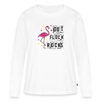 Flamingo Pink Flamingo Flamingo Geschenk - Frauen Premium Bio Langarmshirt - Weiß - Vorne - Julia (174cm)