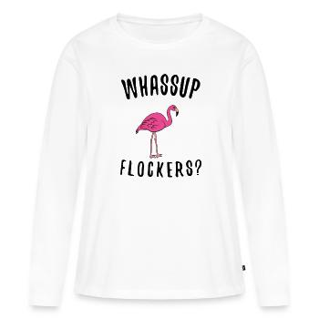 Flamingo Pink Flamingo Flamingo Geschenk - Frauen Premium Bio Langarmshirt - Weiß - Vorne - Julia (174cm)