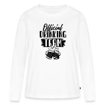 Équipe de boisson - T-shirt manches longues Premium bio Femme - blanc - Devant - Julia (174cm)