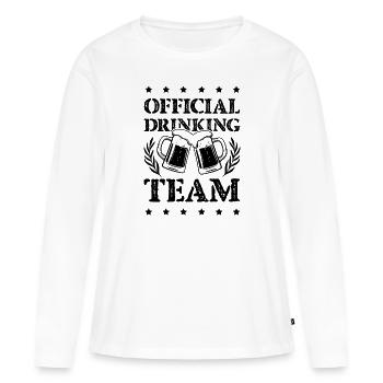 Équipe de boisson - T-shirt manches longues Premium bio Femme - blanc - Devant - Julia (174cm)