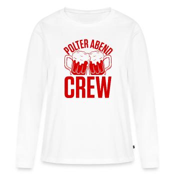 Polter Abend Crew - Frauen Premium Bio Langarmshirt - Weiß - Vorne - Julia (174cm)