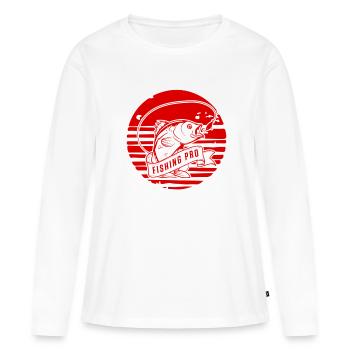 Pêche Pro - T-shirt manches longues Premium bio Femme - blanc - Devant - Julia (174cm)