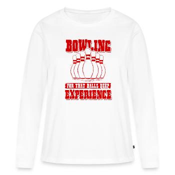 Expériences de bowling - T-shirt manches longues Premium bio Femme - blanc - Devant - Julia (174cm)