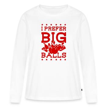 Big Balls Bowling - T-shirt manches longues Premium bio Femme - blanc - Devant - Julia (174cm)