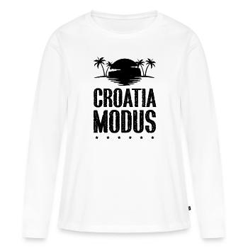 Croatia Modus - Frauen Premium Bio Langarmshirt - Weiß - Vorne - Julia (174cm)
