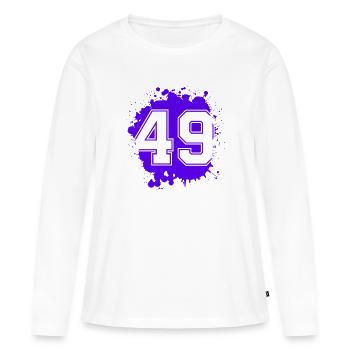 49 Nombre d’objets blob - T-shirt manches longues Premium bio Femme - blanc - Devant - Julia (174cm)