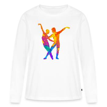 Danse de couple Danseurs de danse Salle de bal Tango - T-shirt manches longues Premium bio Femme - blanc - Devant - Julia (174cm)