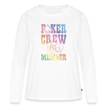 Poker Crew Member - Frauen Premium Bio Langarmshirt - Weiß - Vorne - Julia (174cm)