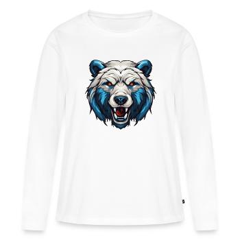 Portrait d’ours polaire Ours polaire - T-shirt manches longues Premium bio Femme - blanc - Devant - Julia (174cm)
