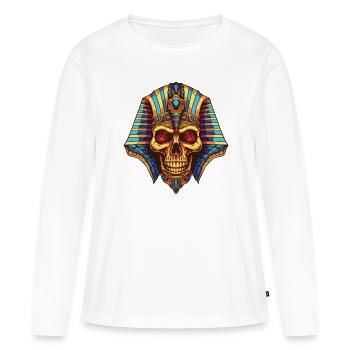 Pharaoh Skull - Women's Premium Organic Long Sleeve Shirt - white - Front - Julia (174cm)
