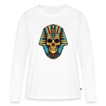 Pharaoh's Skull - Women's Premium Organic Long Sleeve Shirt - white - Front - Julia (174cm)