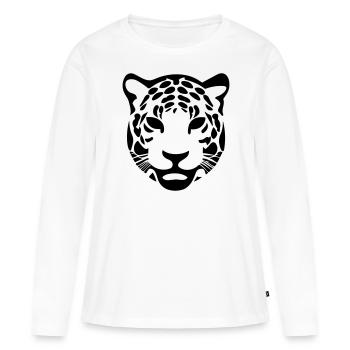 Léopard - T-shirt manches longues Premium bio Femme - blanc - Devant - Julia (174cm)