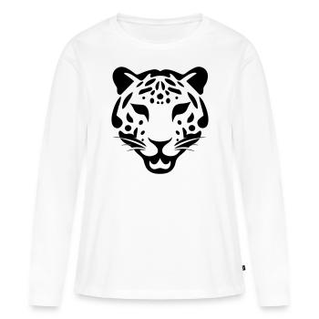 Léopard - T-shirt manches longues Premium bio Femme - blanc - Devant - Julia (174cm)