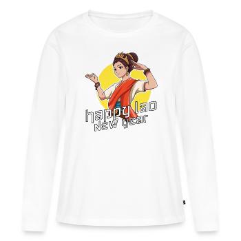 Laos Laote Lao Lao Cadeau du Nouvel An I - T-shirt manches longues Premium bio Femme - blanc - Devant - Julia (174cm)