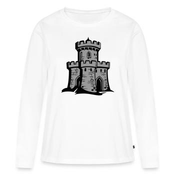 Château Forteresse Château de chevalier Symbole - T-shirt manches longues Premium bio Femme - blanc - Devant - Julia (174cm)