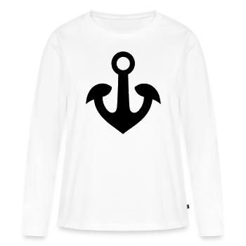 Ancre - T-shirt manches longues Premium bio Femme - blanc - Devant - Julia (174cm)