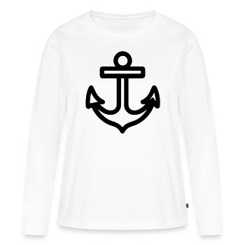 Ancre - T-shirt manches longues Premium bio Femme - blanc - Devant - Julia (174cm)