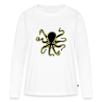 NEON OCTOPUS - T-shirt manches longues Premium bio Femme - blanc - Devant - Julia (174cm)