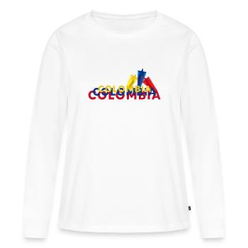 Colombie - T-shirt manches longues Premium bio Femme - blanc - Devant - Julia (174cm)