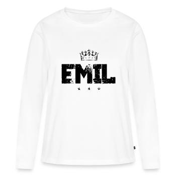 Emil - T-shirt manches longues Premium bio Femme - blanc - Devant - Julia (174cm)