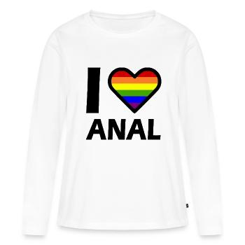 I love - T-shirt manches longues Premium bio Femme - blanc - Devant - Julia (174cm)