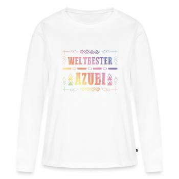 Premium Azubi - Frauen Premium Bio Langarmshirt - Weiß - Vorne - Julia (174cm)