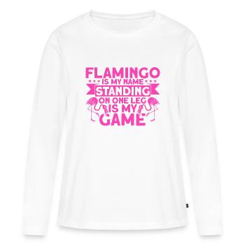 Flamingo ist mein Name Amputierte Geschenk - Frauen Premium Bio Langarmshirt - Weiß - Vorne - Julia (174cm)