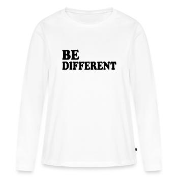 Be different - Frauen Premium Bio Langarmshirt - Weiß - Vorne - Julia (174cm)
